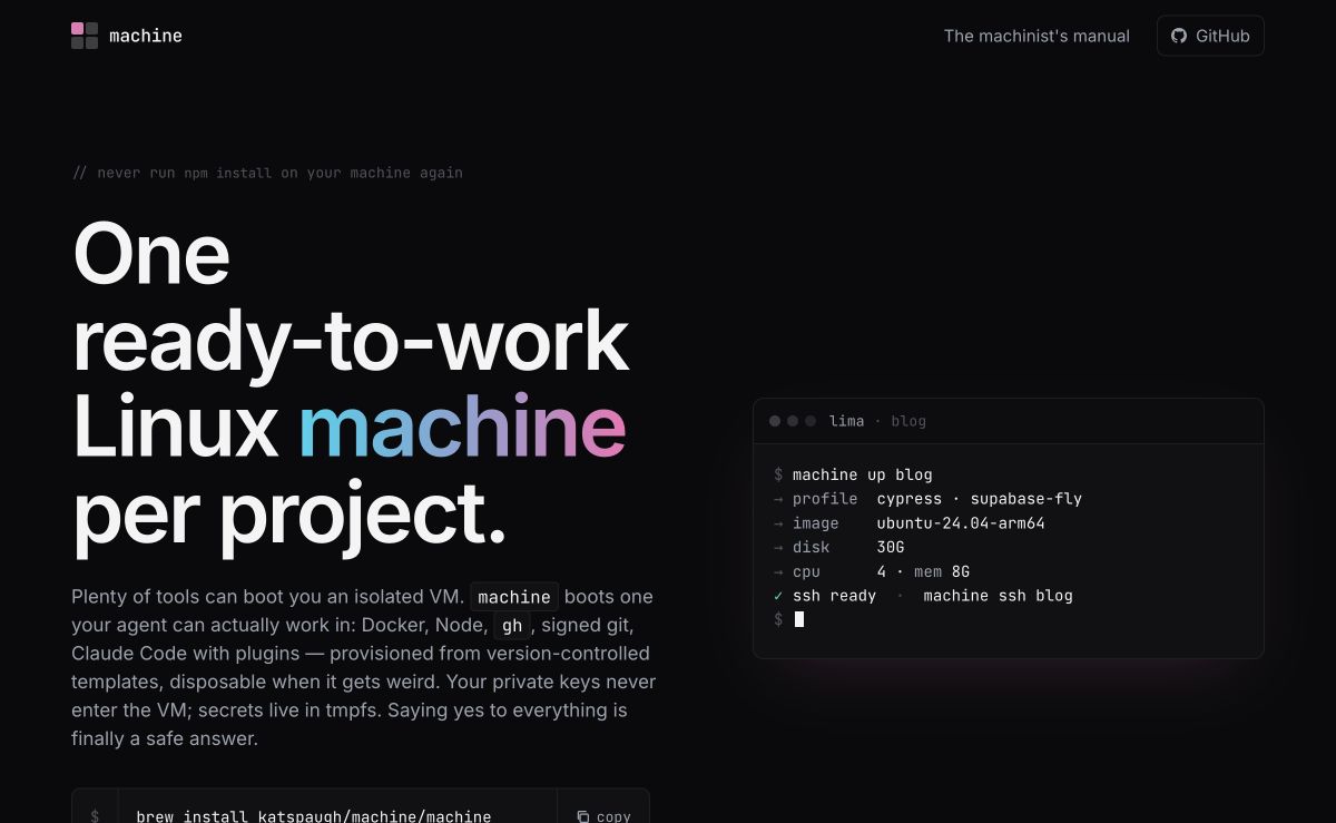 Screenshot of Machine